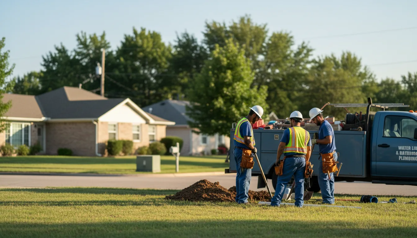 Residential water line and bathroom plumbing service in East Fultonham, OH